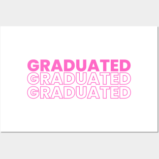 GRADUATED GRADUATED GRADUATED in pink Posters and Art